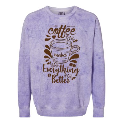 Fall Coffee For Women Vintage Colorblast Crewneck Sweatshirt