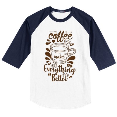 Fall Coffee For Women Vintage Baseball Sleeve Shirt