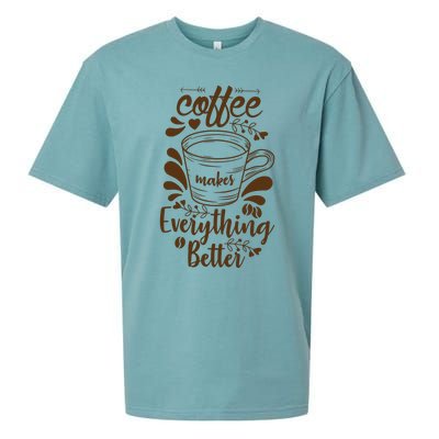 Fall Coffee For Women Vintage Sueded Cloud Jersey T-Shirt