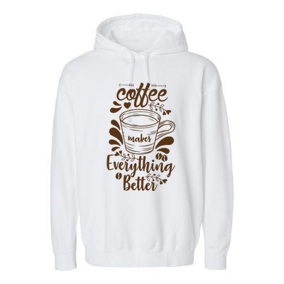 Fall Coffee For Women Vintage Garment-Dyed Fleece Hoodie