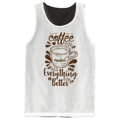 Fall Coffee For Women Vintage Mesh Reversible Basketball Jersey Tank