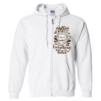 Fall Coffee For Women Vintage Full Zip Hoodie