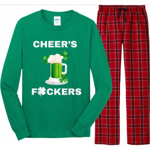 Funny Cheers Fckers St Patricks Day Beer Drinking Long Sleeve Pajama Set