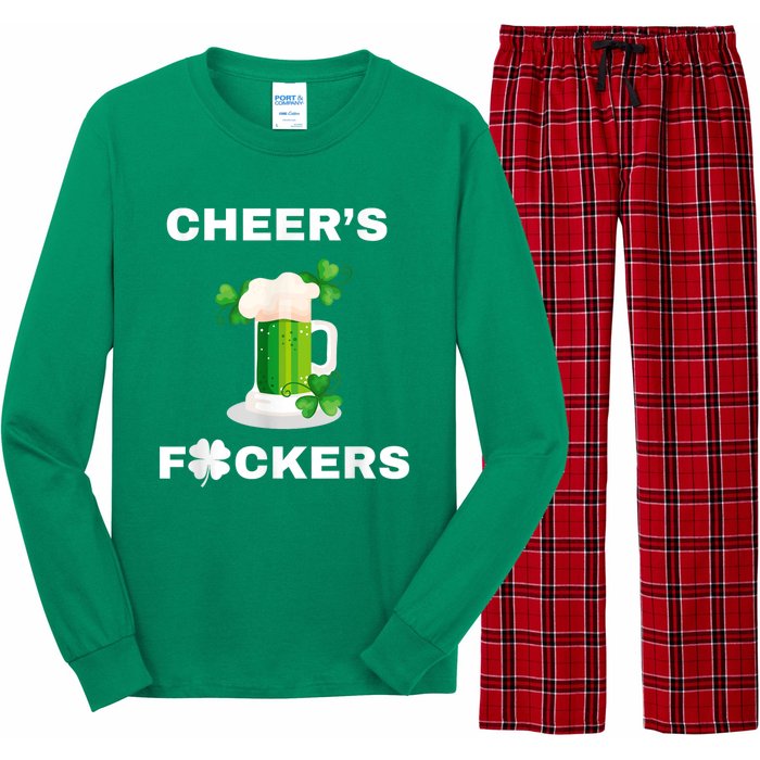 Funny Cheers Fckers St Patricks Day Beer Drinking Long Sleeve Pajama Set