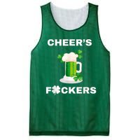 Funny Cheers Fckers St Patricks Day Beer Drinking Mesh Reversible Basketball Jersey Tank