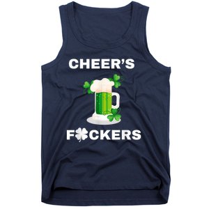 Funny Cheers Fckers St Patricks Day Beer Drinking Tank Top