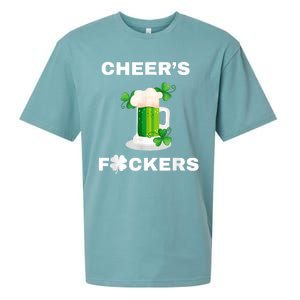 Funny Cheers Fckers St Patricks Day Beer Drinking Sueded Cloud Jersey T-Shirt