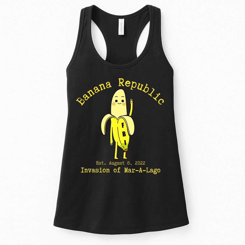 Funny Conservative Banana Republic Defund the FBI Womens Tank Top