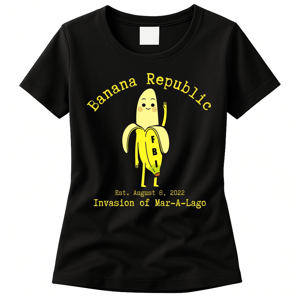 Funny Conservative Banana Republic Defund the FBI Womens T-Shirt