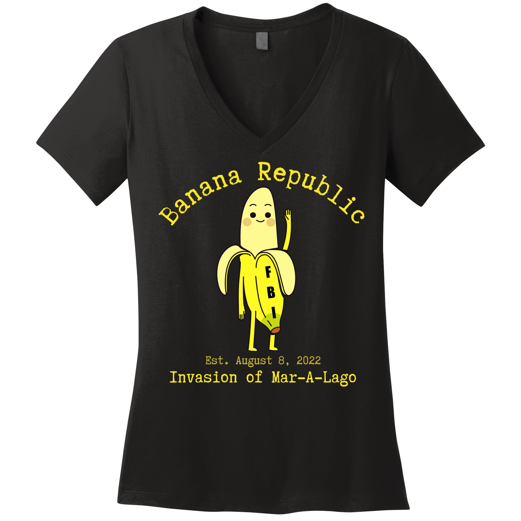 Funny Conservative Banana Republic Defund the FBI Women's V-Neck T-Shirt