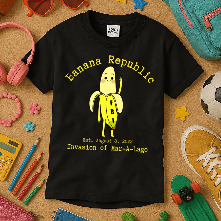 Funny Conservative Banana Republic Defund the FBI Kids T-Shirt