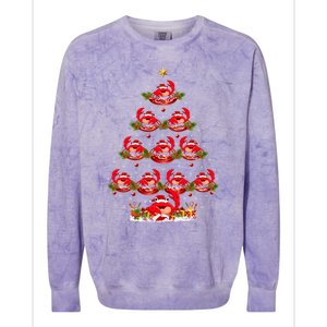 Funny Crab Fish Xmas Tree Lighting Crab Christmas Tree Meaningful Gift Colorblast Crewneck Sweatshirt