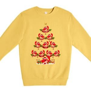 Funny Crab Fish Xmas Tree Lighting Crab Christmas Tree Meaningful Gift Premium Crewneck Sweatshirt