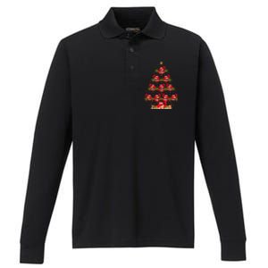 Funny Crab Fish Xmas Tree Lighting Crab Christmas Tree Meaningful Gift Performance Long Sleeve Polo