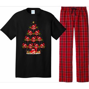 Funny Crab Fish Xmas Tree Lighting Crab Christmas Tree Meaningful Gift Pajama Set