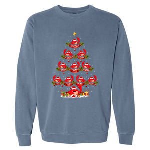 Funny Crab Fish Xmas Tree Lighting Crab Christmas Tree Meaningful Gift Garment-Dyed Sweatshirt