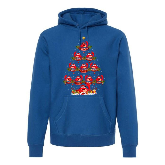 Funny Crab Fish Xmas Tree Lighting Crab Christmas Tree Meaningful Gift Premium Hoodie