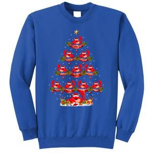 Funny Crab Fish Xmas Tree Lighting Crab Christmas Tree Meaningful Gift Tall Sweatshirt