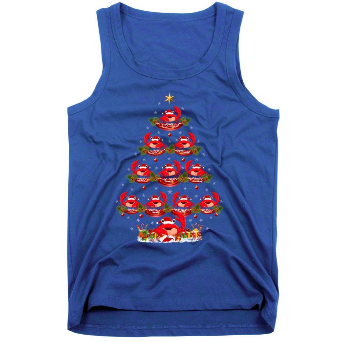 Funny Crab Fish Xmas Tree Lighting Crab Christmas Tree Meaningful Gift Tank Top