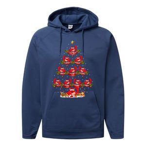 Funny Crab Fish Xmas Tree Lighting Crab Christmas Tree Meaningful Gift Performance Fleece Hoodie