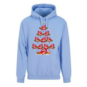 Funny Crab Fish Xmas Tree Lighting Crab Christmas Tree Meaningful Gift Unisex Surf Hoodie