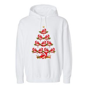 Funny Crab Fish Xmas Tree Lighting Crab Christmas Tree Meaningful Gift Garment-Dyed Fleece Hoodie