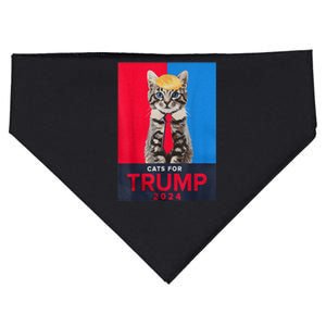 Funny Cats For Trump 2024 Make Pets Safe Again For Vance Trump Gifft USA-Made Doggie Bandana