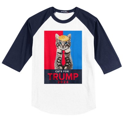 Funny Cats For Trump 2024 Make Pets Safe Again For Vance Trump Gifft Baseball Sleeve Shirt