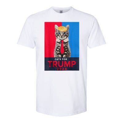 Funny Cats For Trump 2024 Make Pets Safe Again For Vance Trump Gifft Softstyle® CVC T-Shirt