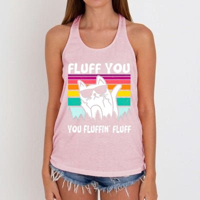 Funny Cat Fluff You You Fluffin' Fluff Gift Women's Knotted Racerback Tank