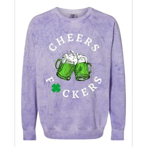 Funny Cheers Fuckers St PatrickS Day Colorblast Crewneck Sweatshirt