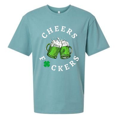 Funny Cheers Fuckers St PatrickS Day Sueded Cloud Jersey T-Shirt