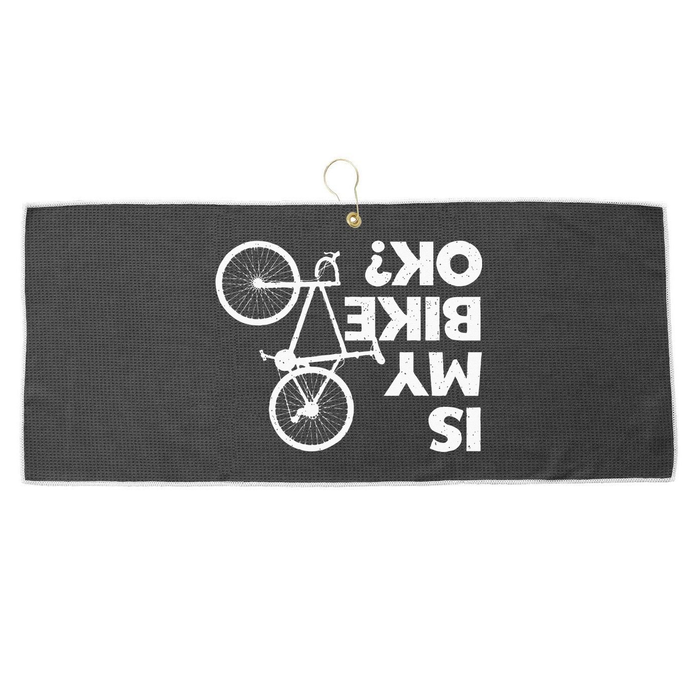 Funny Cycling For Men Women Bicycle Cyclist Bike Riding Large Microfiber Waffle Golf Towel