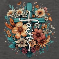Faith Cross Floral Christian Faith Religious Vector Backpack