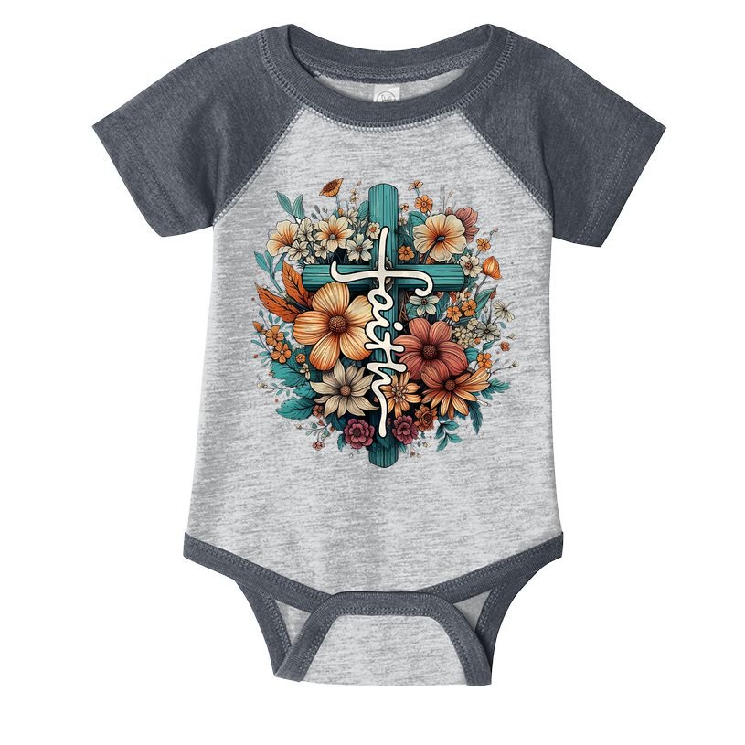 Faith Cross Floral Christian Faith Religious Infant Baby Jersey Bodysuit