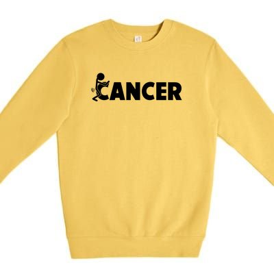 Fuck Cancer | Fuck Off Cancer | Cancer Sucks Funny Premium Crewneck Sweatshirt