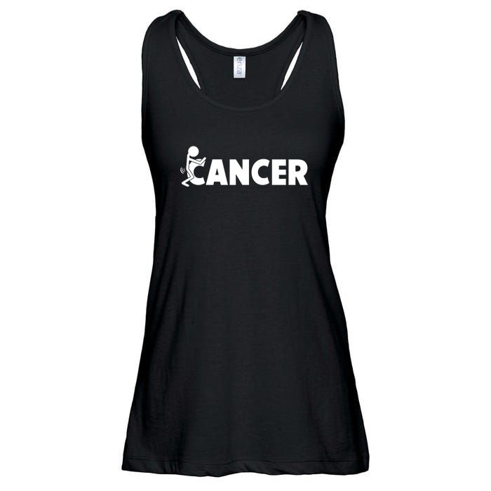 Fuck Cancer | Fuck Off Cancer | Cancer Sucks Funny Ladies Essential Flowy Tank