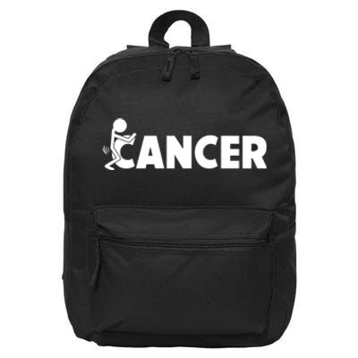 Fuck Cancer | Fuck Off Cancer | Cancer Sucks Funny 16 in Basic Backpack