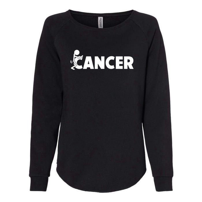 Fuck Cancer | Fuck Off Cancer | Cancer Sucks Funny Womens California Wash Sweatshirt