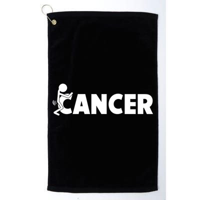 Fuck Cancer | Fuck Off Cancer | Cancer Sucks Funny Platinum Collection Golf Towel