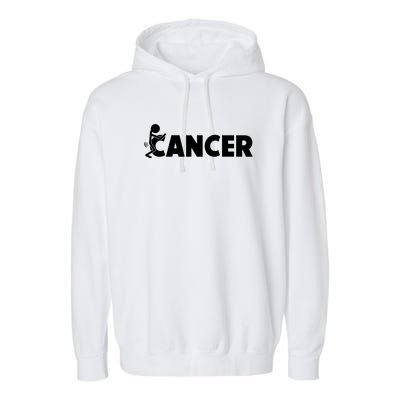 Fuck Cancer | Fuck Off Cancer | Cancer Sucks Funny Garment-Dyed Fleece Hoodie