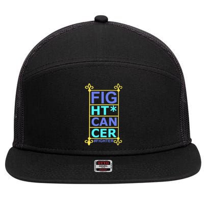 Fight Cancer 7 Panel Mesh Trucker Snapback Hat