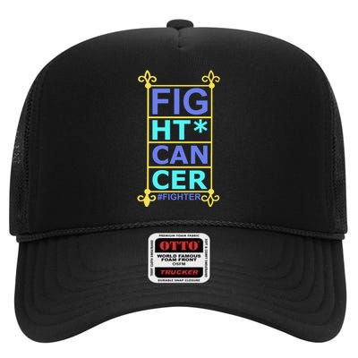 Fight Cancer High Crown Mesh Back Trucker Hat