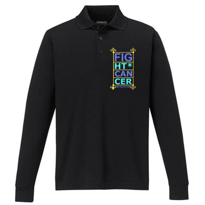 Fight Cancer Performance Long Sleeve Polo