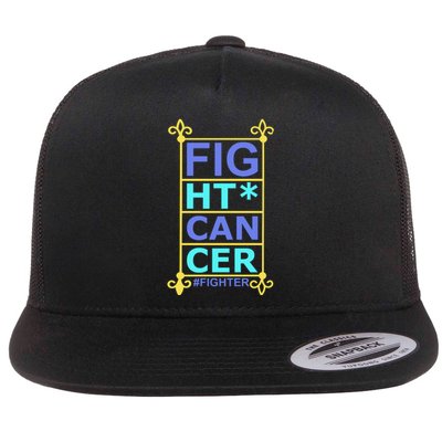 Fight Cancer Flat Bill Trucker Hat