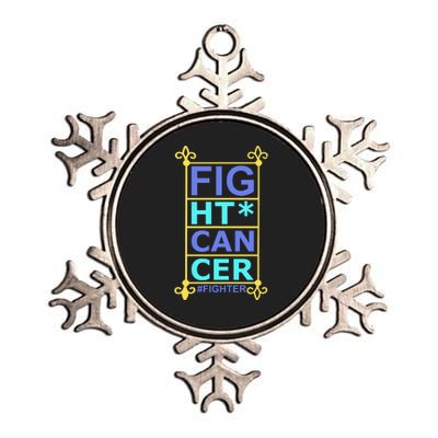 Fight Cancer Metallic Star Ornament