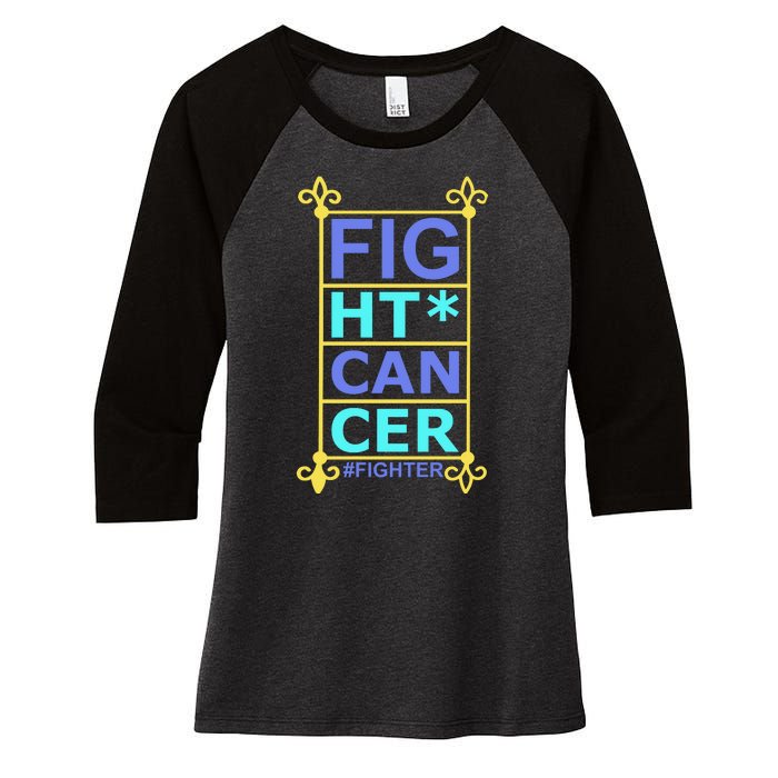 Fight Cancer Women's Tri-Blend 3/4-Sleeve Raglan Shirt