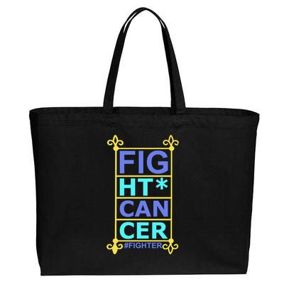 Fight Cancer Cotton Canvas Jumbo Tote