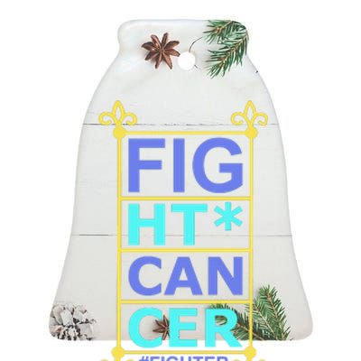 Fight Cancer Ceramic Bell Ornament