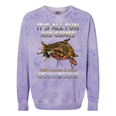 Flathead Catfish Fishing Freshwater Fish Gift Colorblast Crewneck Sweatshirt